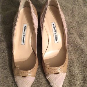 Manoelo Blahnik, size 37, pink & beige princess heels